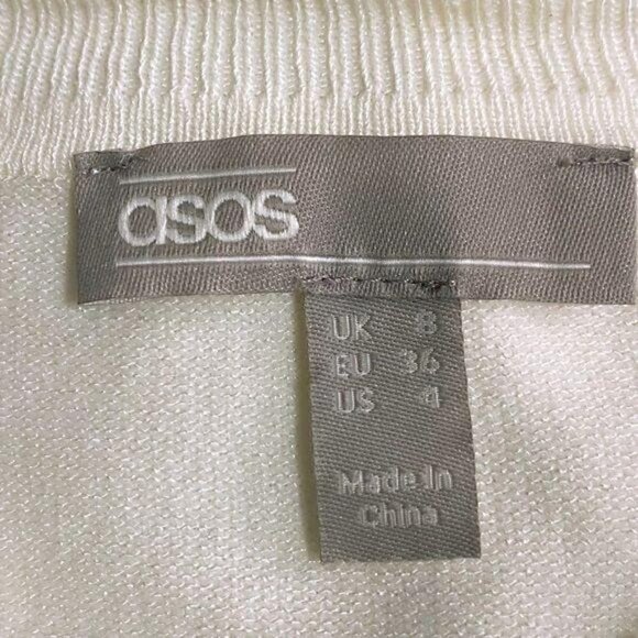 ASOS Off White Front Zip Cropped Top, Size 4 - Picture 10 of 12